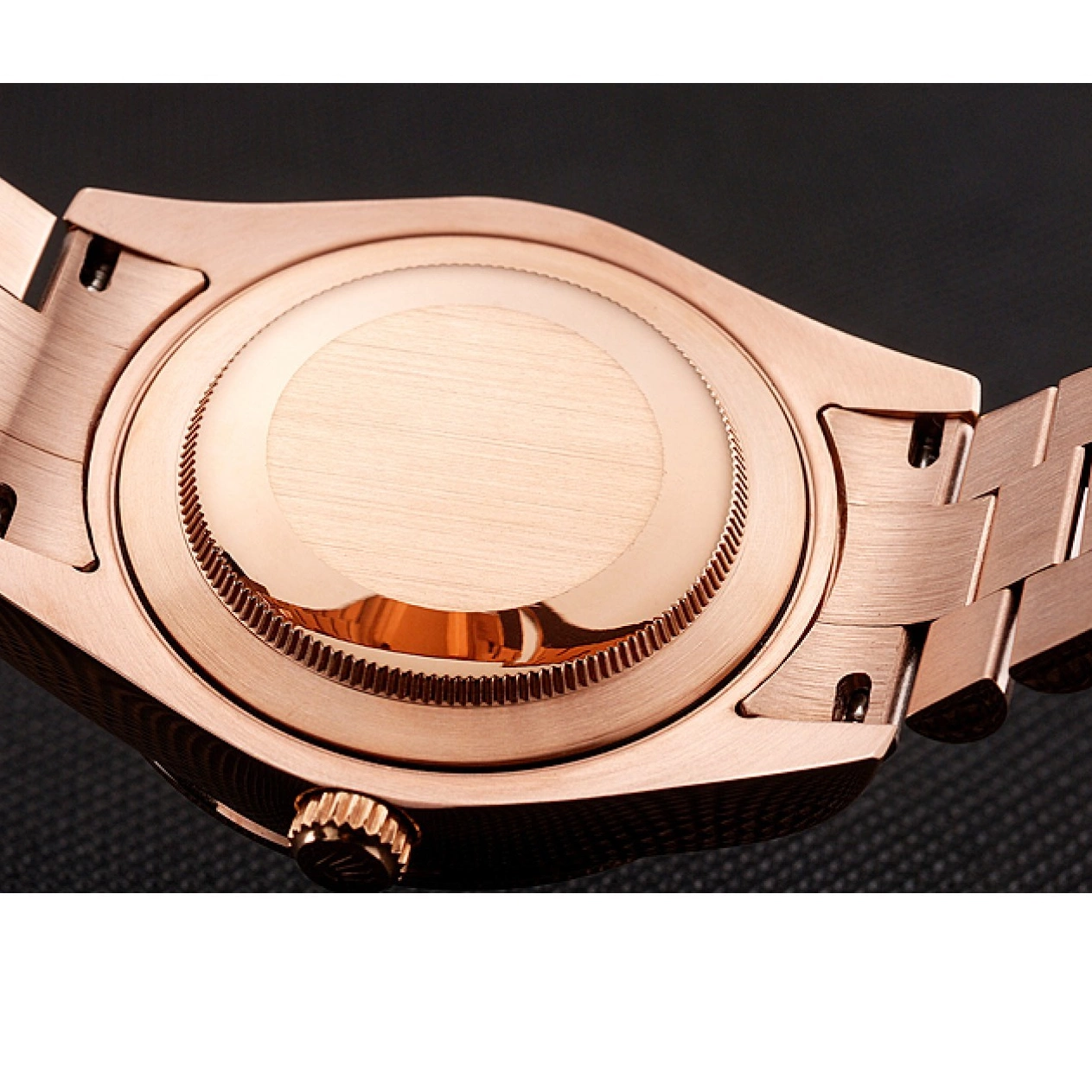 Aaa replica watch Bracelet Rolex 1454102 And Swiss Gold Rose Rubies Diamonds Dial Black Day-Date 0602
